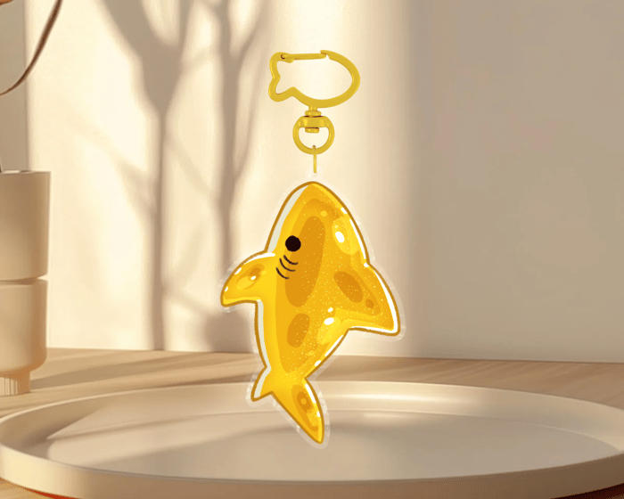Gummy Shark ripple keychain - LEMON