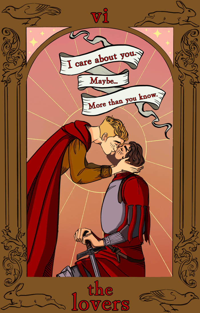 'The Lovers' Tarot Keychain - Hansry KCD - Facial Hair Ver