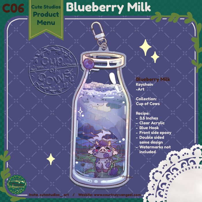 C06 Blueberry Milk Keychain