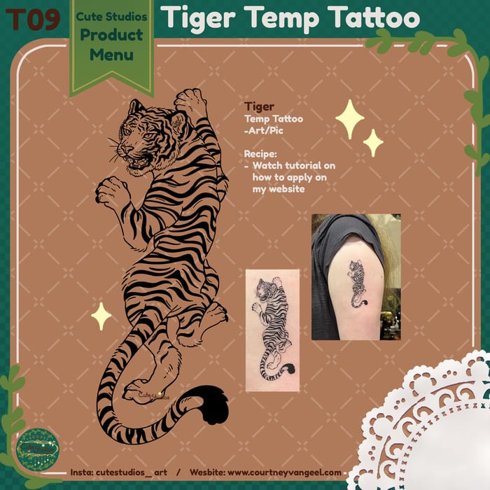 T09 Tiger Temporary Tattoo
