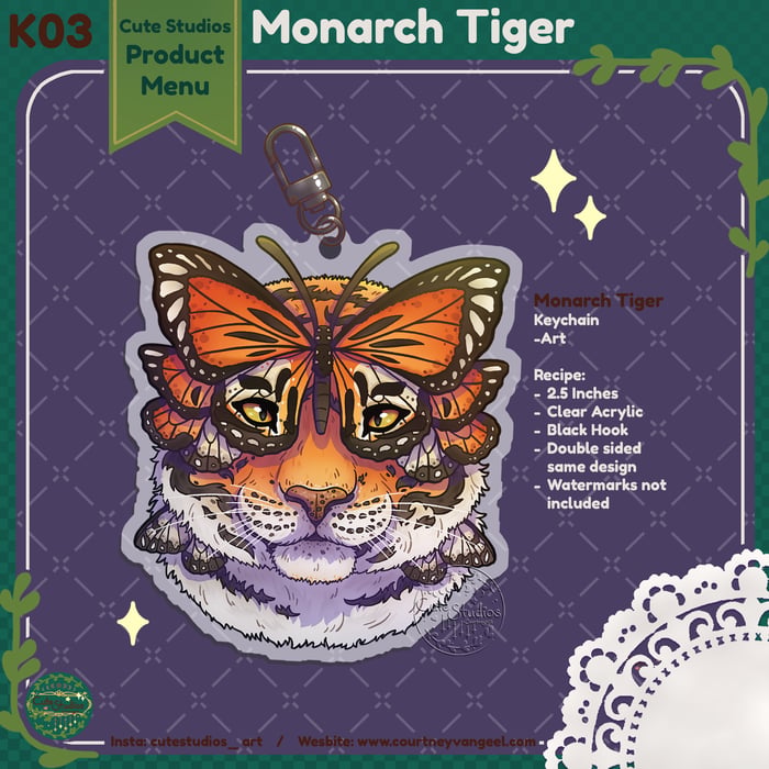 Monarch Tiger Keychain