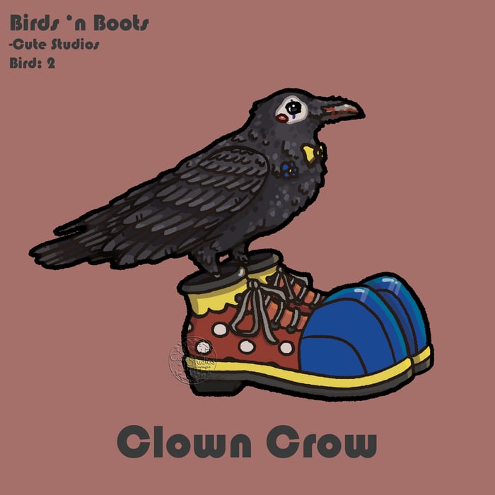 B02 Clown Crow Vinyl Stickers x5