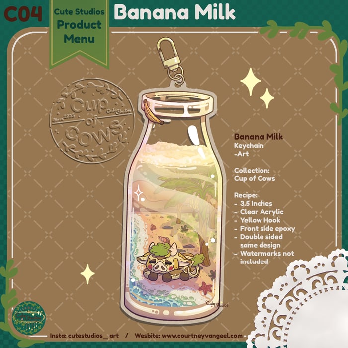 C04 Banana Milk Keychain