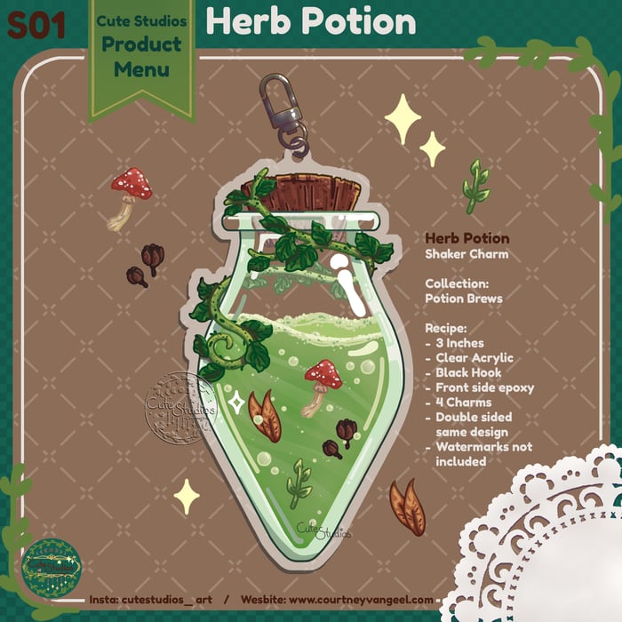 S01 Herb potion Shaker Keychain 1