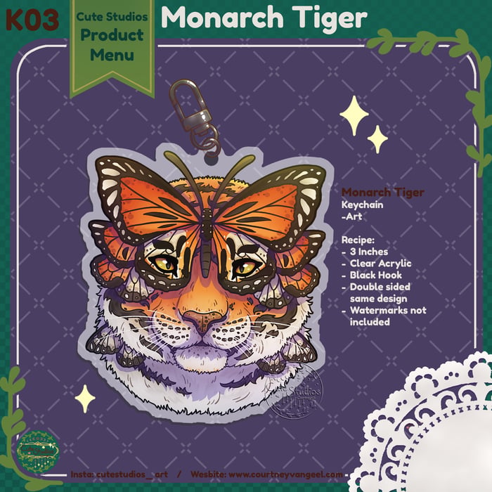 Monarch Tiger Keychain 1