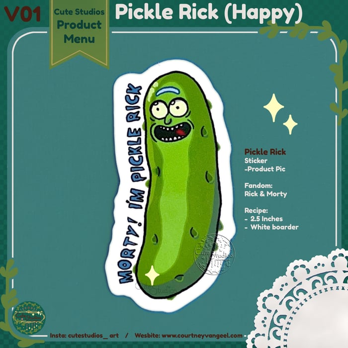 V01 Pickle Rick Stickers x5