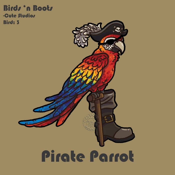B03 Pirate Parrot Vinyl Stickers