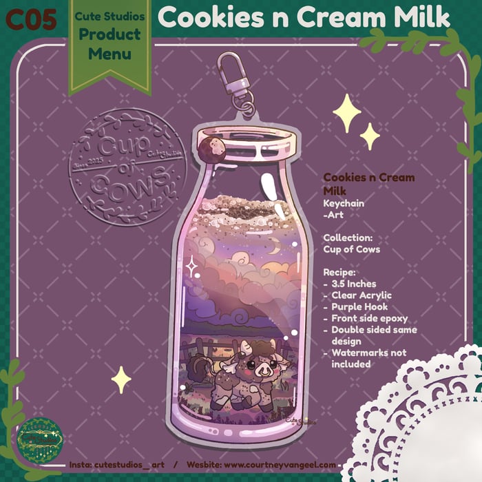 C05 Cookies n Cream Milk Keychain