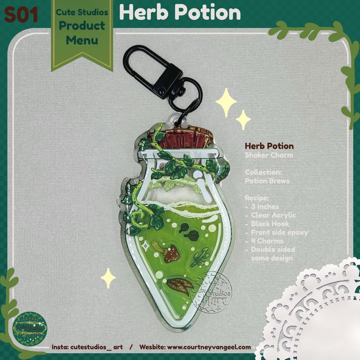 S01 Herb potion Shaker Keychain 3