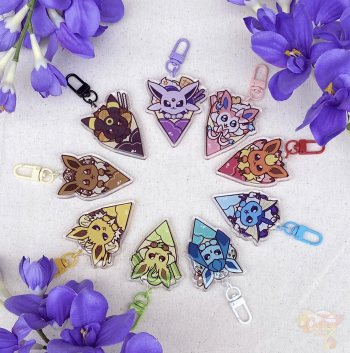 Crepes Eevee Evolutions Keychains