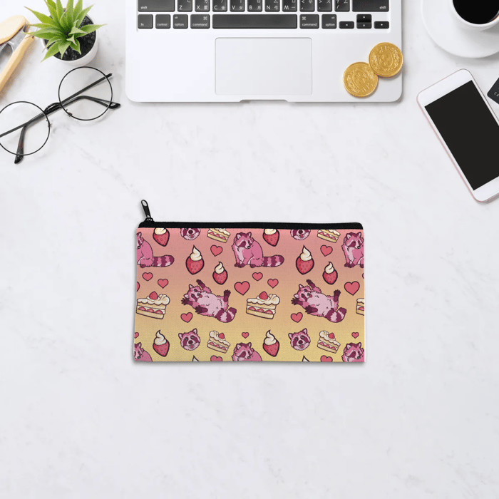 Pink Dessert Raccoon Pencil Case