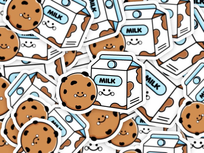 Milk and Cookie Vinyl Sticker
