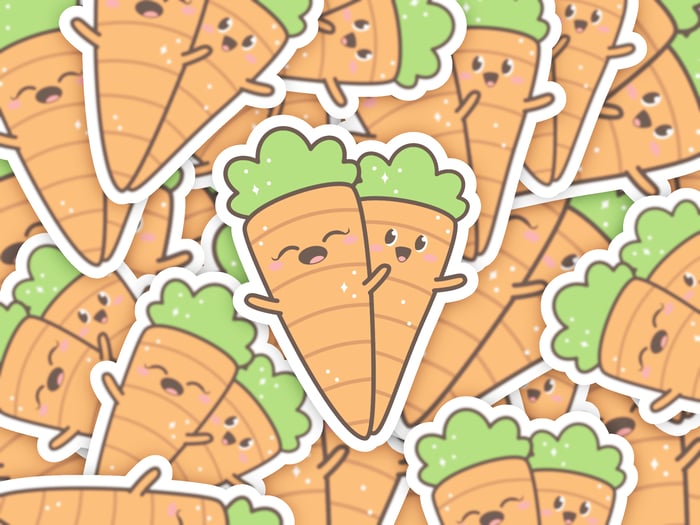 Two Cute Carrots Vinyl Sticker