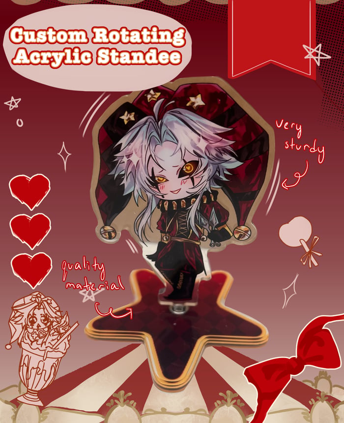 Pierrot Rotating Acrylic Standee
