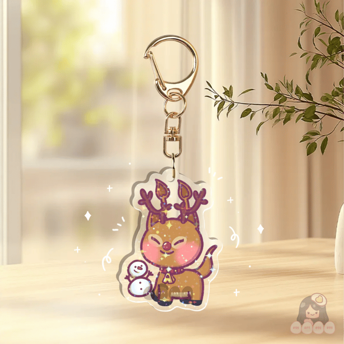 2" Christmas Aisha Holographic Keychain