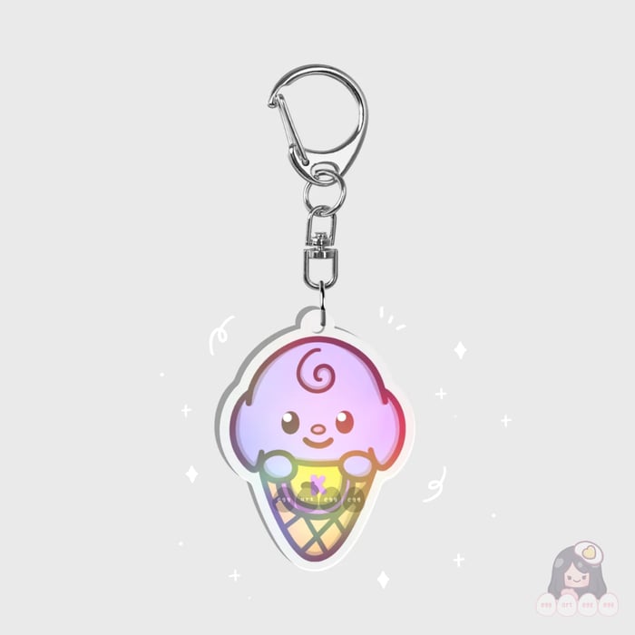 2" Kacheek Ice Cream Cone Iridescent Keychain