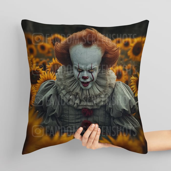Clown in the Sunflower Field | Throw Pillow (case only)