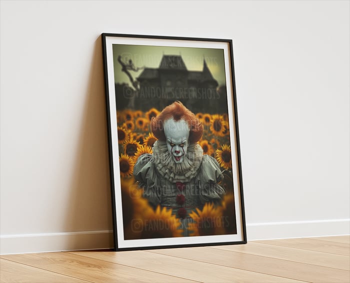Clown in the Sunflower Field | Matte Poster