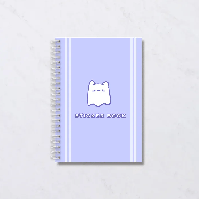 A5 Ghost Cat Reusable Sticker Book (50 Sheets)