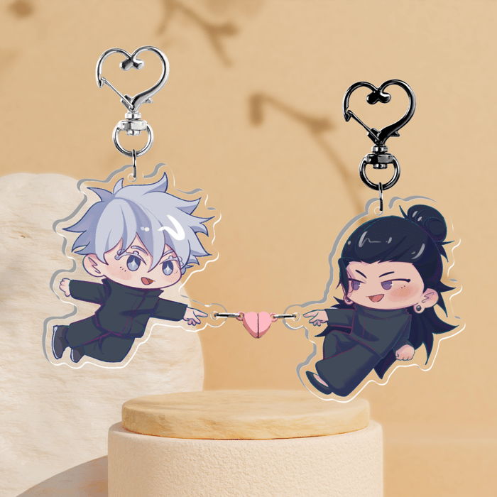 [JJK] Satosugu Acrylic Heart-connect Magnetic Keychain Set | Heart to Heart Series