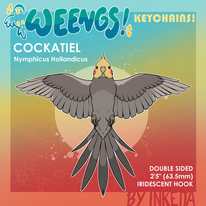 Weengs! Cockatiel - Clear Acrylic Keychains