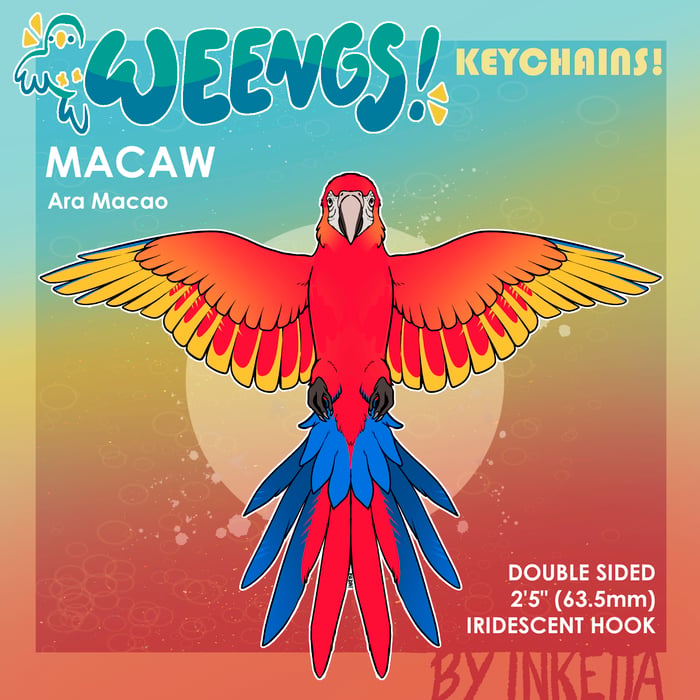 Weengs! Macaw - Clear Acrylic Keychains