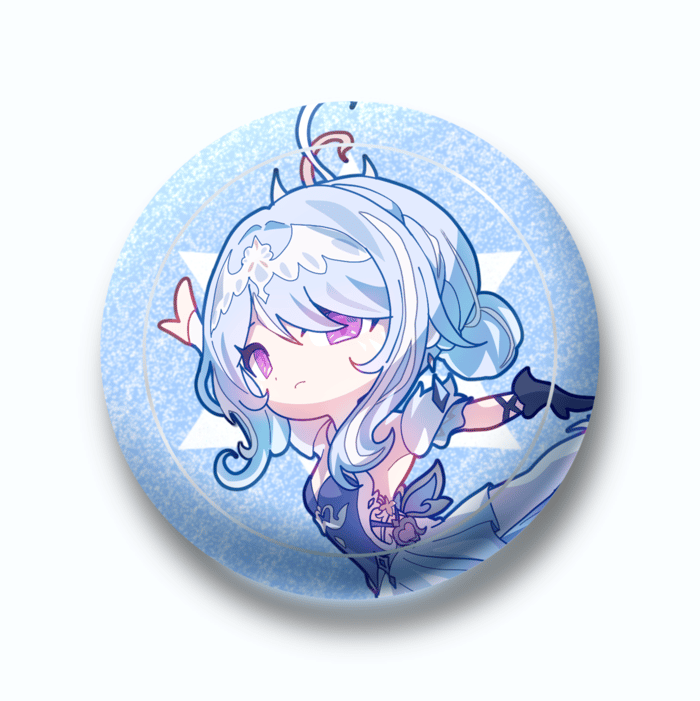 Odette silver foil and glitter background button pin