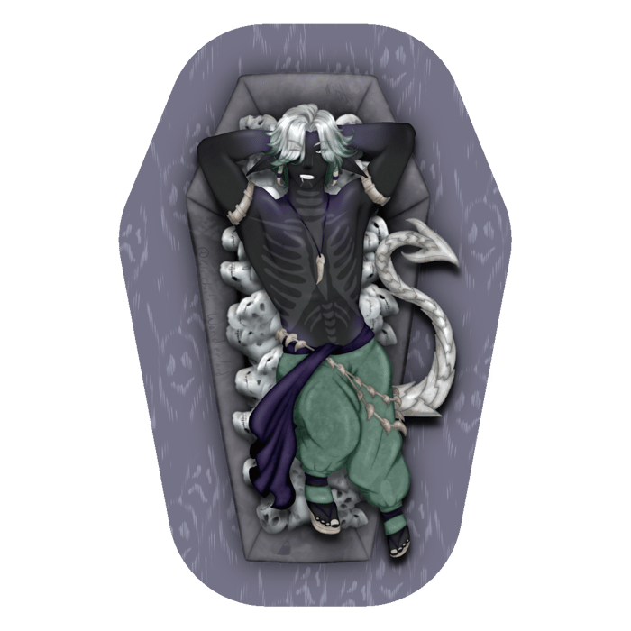 Custom Coffin-Shaped Glitter Holographic Button Pin