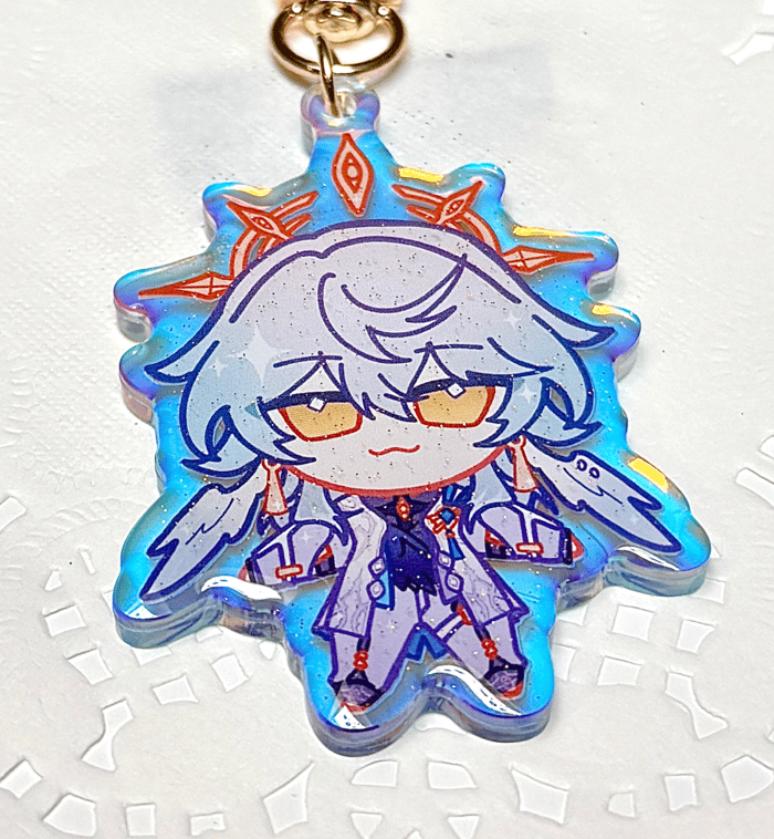HSR Sunday Rainbow Glitter Acrylic Charm