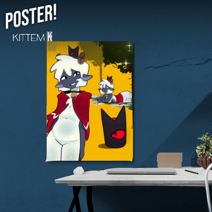 Furry Lamb Holographic Poster By Kittem4