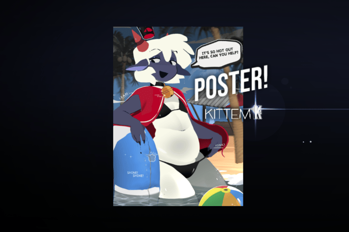 Cult Of The Lamb, Game, Summer, Beach, Furry Lamb Holographic Poster