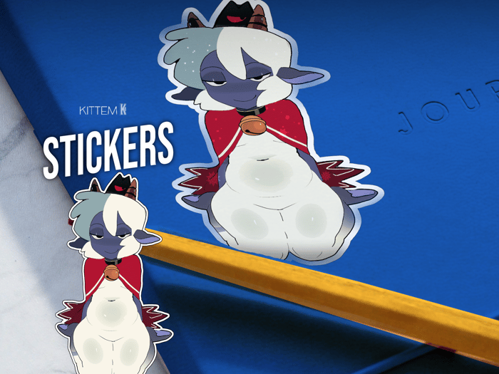 Lamb, Furry, Vinyl, Holographic Stickers