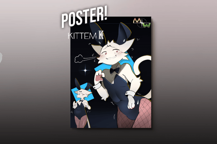 Furry, Cat, Holographic Poster