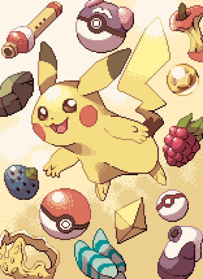 Pixel PKMN: Pikachu Holographic TCG Card/Token