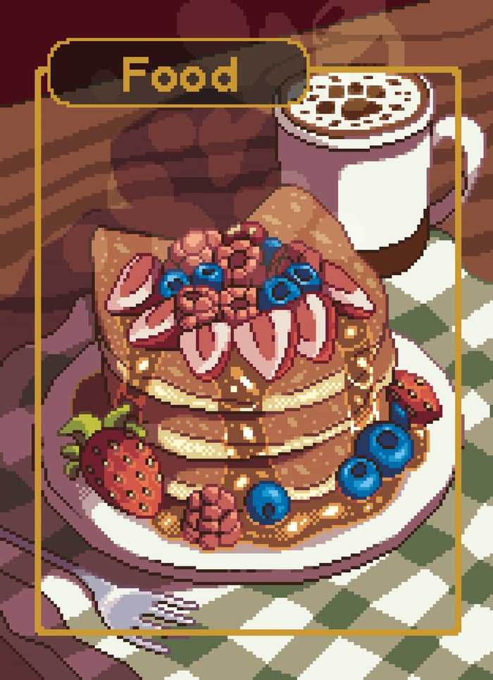 Pixel MTG: Food Holographic TCG Card/Token