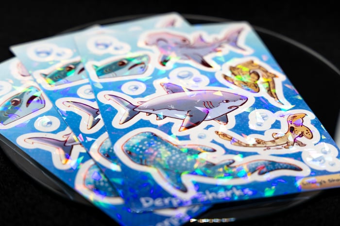 Derpy Sharks Stickers Sheet - (10pcs)