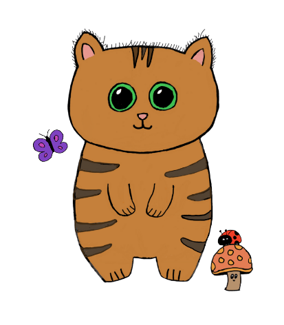 Orange Cat with Butterfly and Mushroom Ballpoint Pens Customized Acrylic Ball Pen