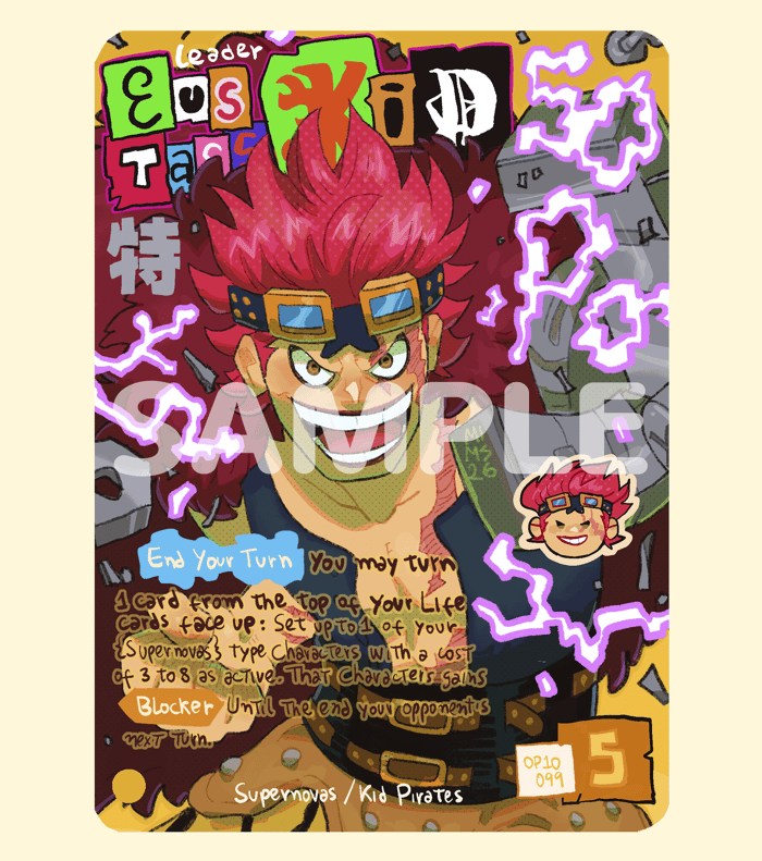 Kid Op10 Leader l Holographic Texturized Card