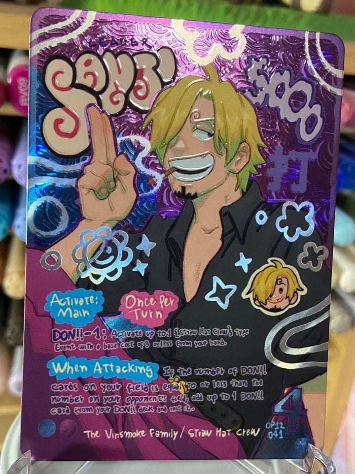 Sanji Op12 Leader l Holographic Texturized Card
