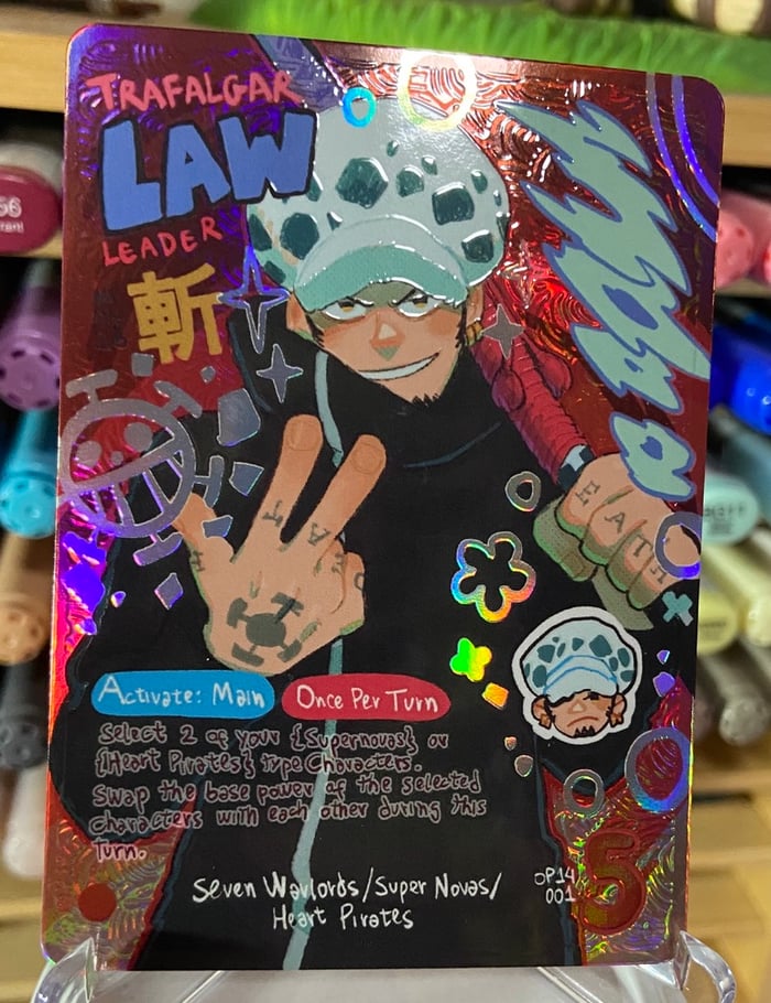 Trafalgar D. Law OP14 Leader l Holographic Texturized Card