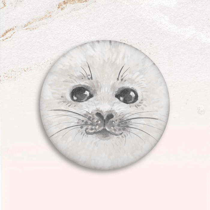 Baby seal plushy pin