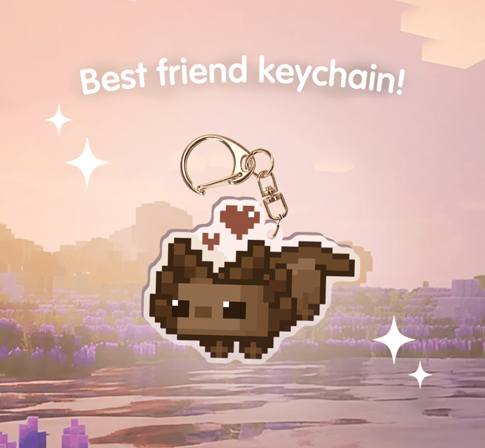 Brown Axolotl - Pet Keychain