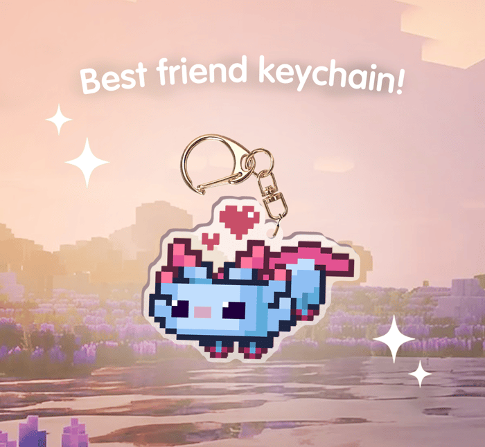 Blue Axolotl - Pet Keychain