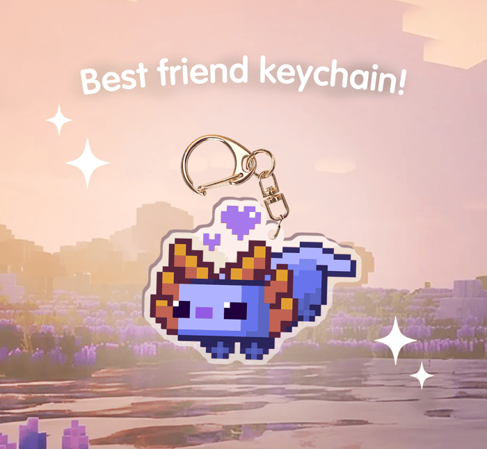 Purple Axolotl - Pet Keychain