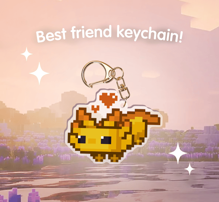 Yellow Axolotl - Pet Keychain