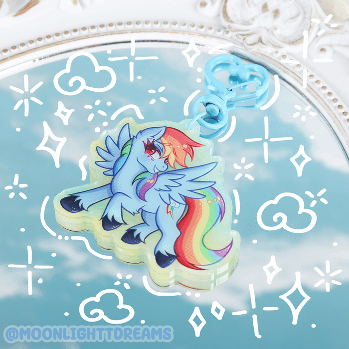 ⚡︎ RAINBOW DASH PEARL ACRYLIC KEYCHAIN ⚡︎