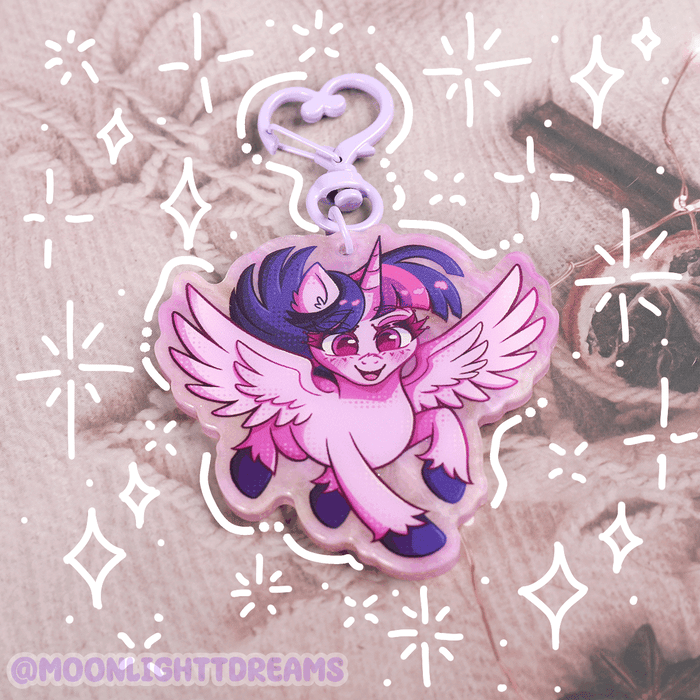 ⟡TWILIGHT SPARKLE PEARL ACRYLIC KEYCHAIN⟡