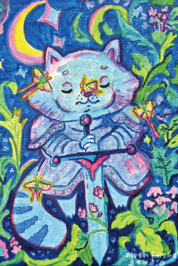Knight Knight Sweet Kitty Holographic Shikishi Art Board