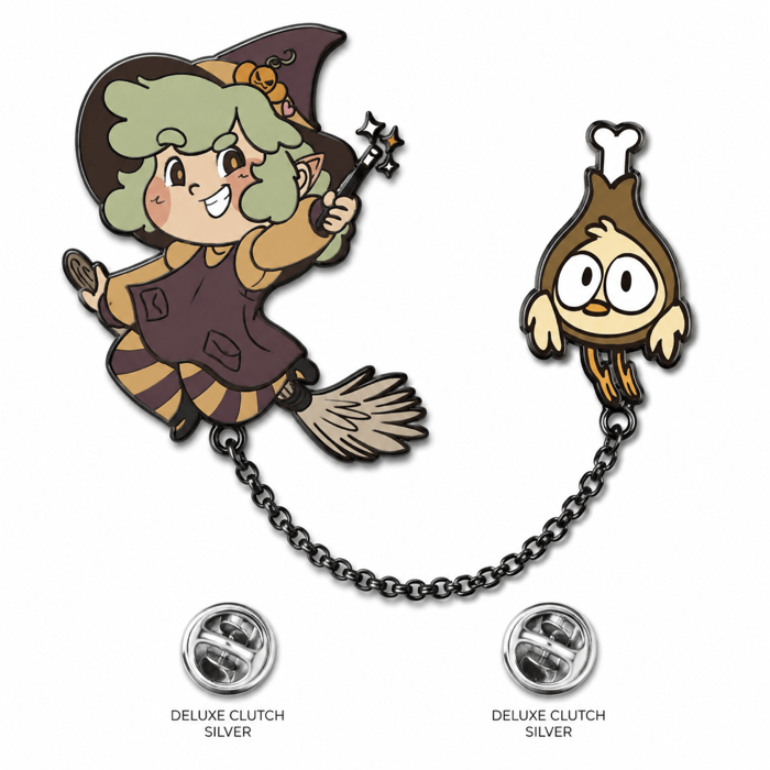 Trick or Treat! Nilly & Pollito's Enamel Metal Chain Pins