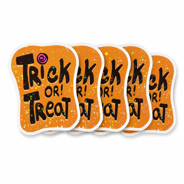 Trick or Treat! Vinyl + Holo Stickers (5pcs) - Halloween Season